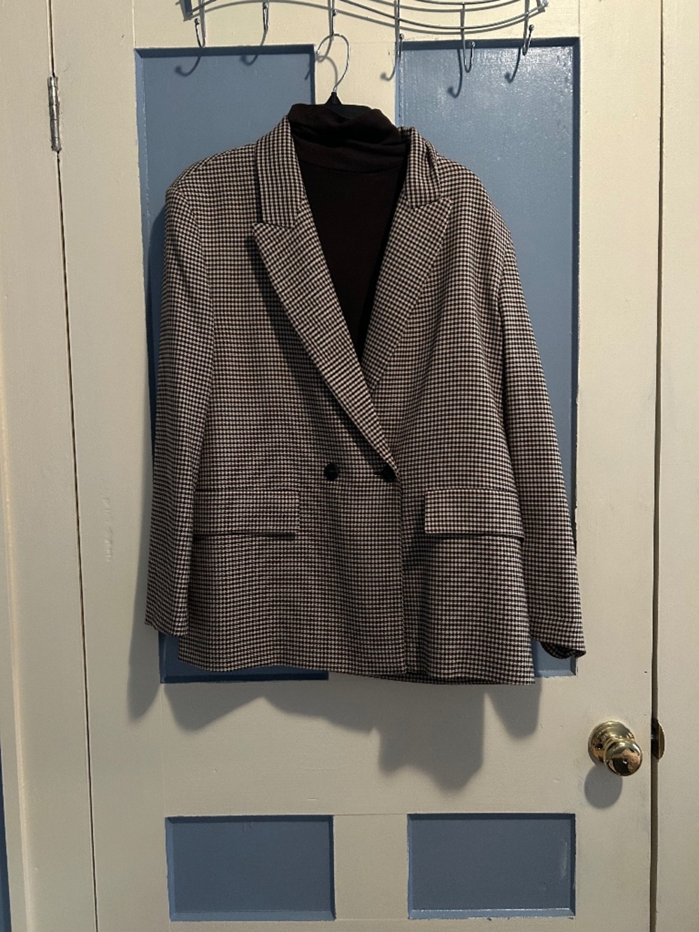 Zara Blazer and Mockneck Long Sleeve Top